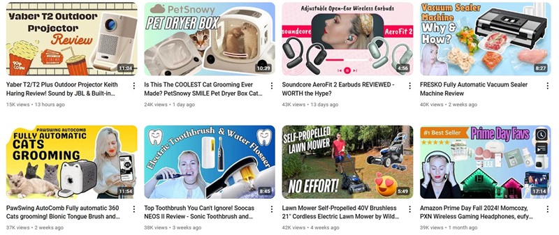 美國20萬粉絲Youtube生活科技測評博主頻道內(nèi)容