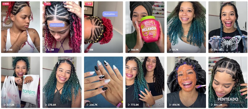 TikTok網(wǎng)紅:巴西發(fā)型護理類達人頻道內(nèi)容