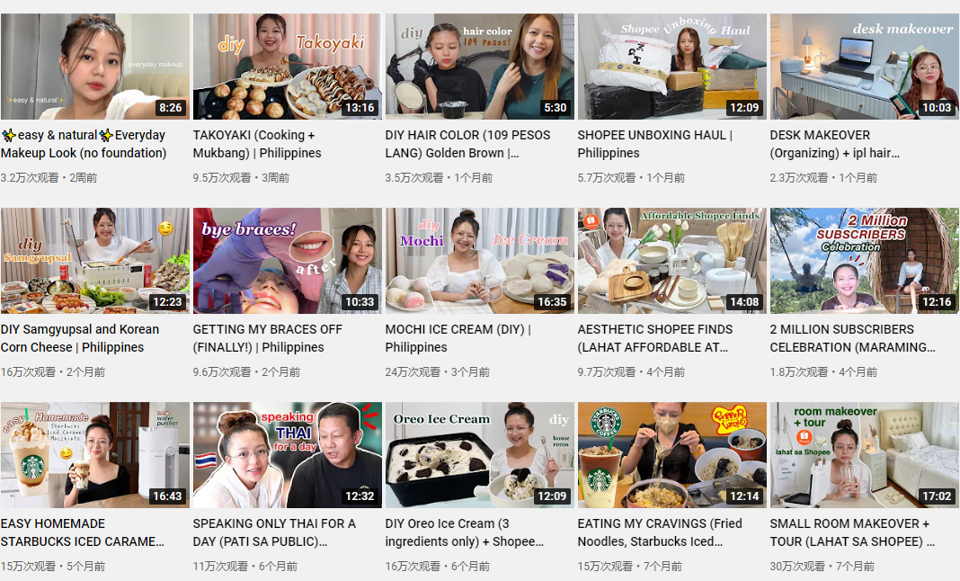 日本YouTube紅人頻道內(nèi)容