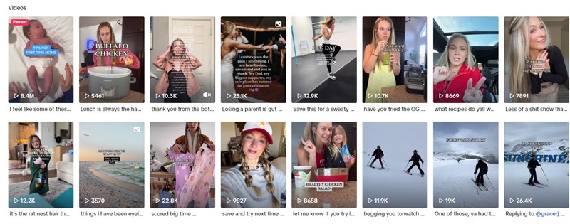 10W粉絲以內(nèi)的tiktok護(hù)膚類網(wǎng)紅博主頻道內(nèi)容