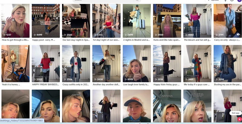 美國tiktok服飾護膚類尾部小紅人博主頻道內容