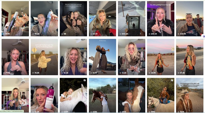 TikTok網(wǎng)紅營銷:美區(qū)110萬粉絲時尚美妝女博主頻道內(nèi)容