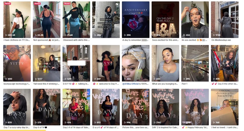 Tiktok美國時尚運(yùn)動類小網(wǎng)紅頻道內(nèi)容