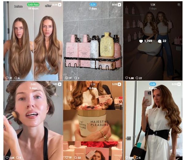 美國時(shí)尚美妝類雙胞胎美女博主頻道內(nèi)容