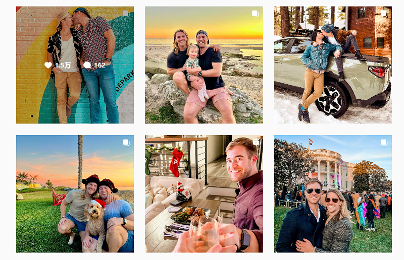 美國Instagram LGBT情侶博主主頁